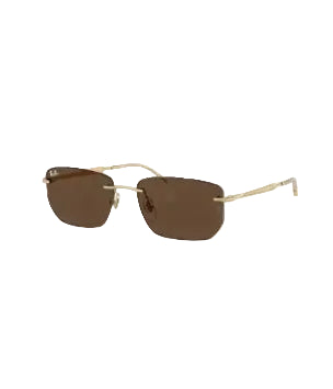 Ray Ban rectangular metal RB3768  - Gold brown