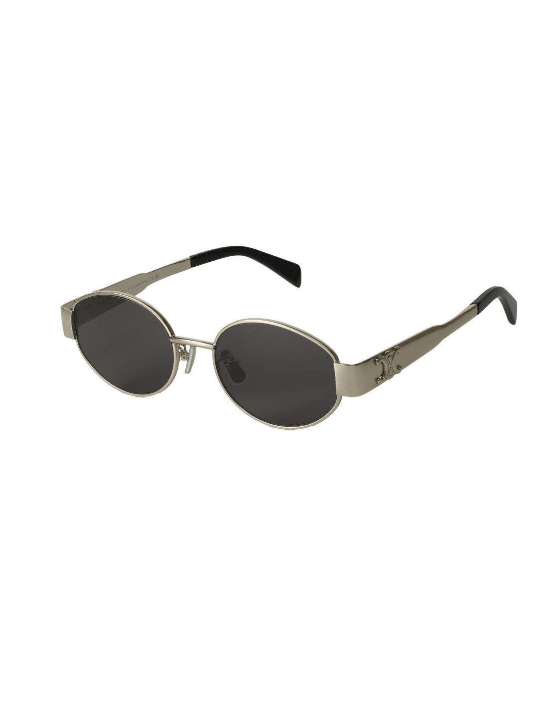 Celine CL40235U 16A Oval Shape Triomphe Black Silver