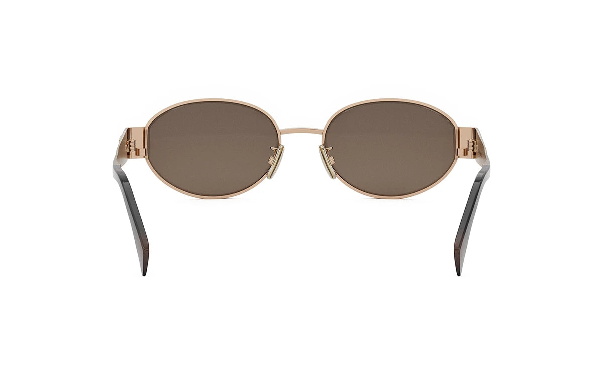Celine CL40235U Oval Shape Coffe Gold Metal Triomphe