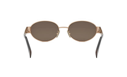Celine CL40235U Oval Shape Coffe Gold Metal Triomphe