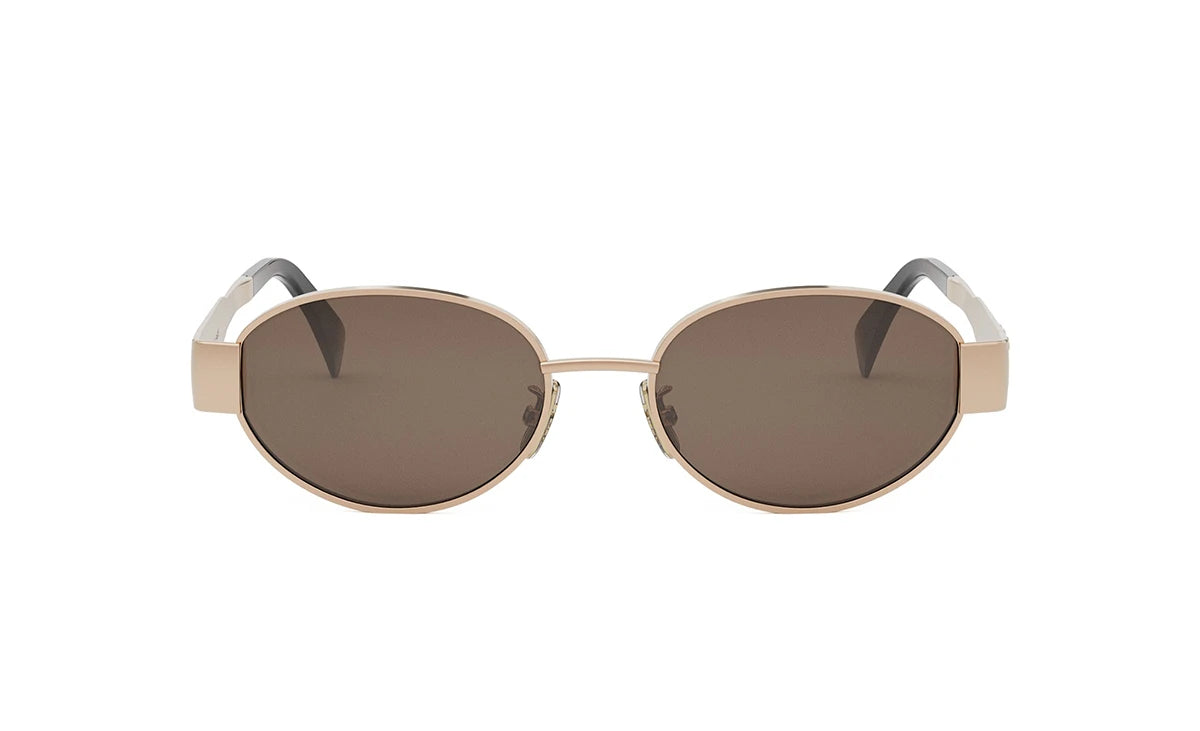 Celine CL40235U Oval Shape Coffe Gold Metal Triomphe