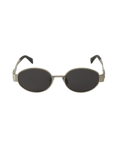 Celine CL40235U 16A Oval Shape Triomphe Black Silver
