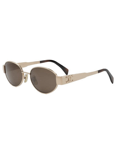 Celine CL40235U Oval Shape Coffe Gold Metal Triomphe