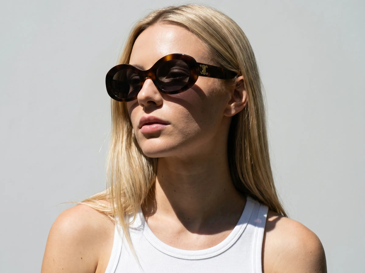 Celine CL40194U 5253A TRIOMPHE Oval Shape Carey Dorado