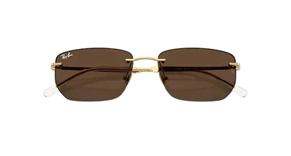 Ray Ban rectangular metal RB3768  - Gold brown